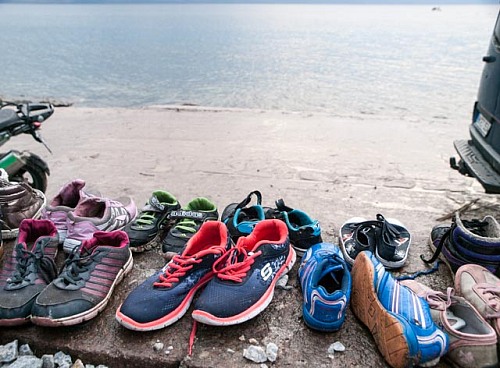 Skala Sikamineas, Lesbos Island, Mediterranean Sea
<p>Lost shoes collected on the beach close to the reception camp for refugees in Skala, northern coast of Lesbos island<br /></p><p>beach, coast, Greece, Lesbos, Mediterranean, refugees, refugee camp, shoe, Skala, Skala Sikamineas shore</p>
Coastal Landscape, Island, Public area/Beach, Geography - Temperate
© Wolf Wichmann